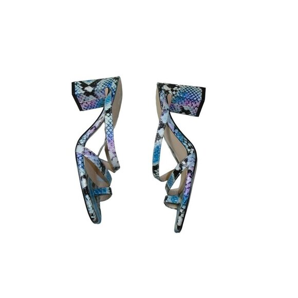 Jessica Simpson Willmena Purple Blue Faux Animal Print Sandal Block Heel - 6.5 - Picture 8 of 9